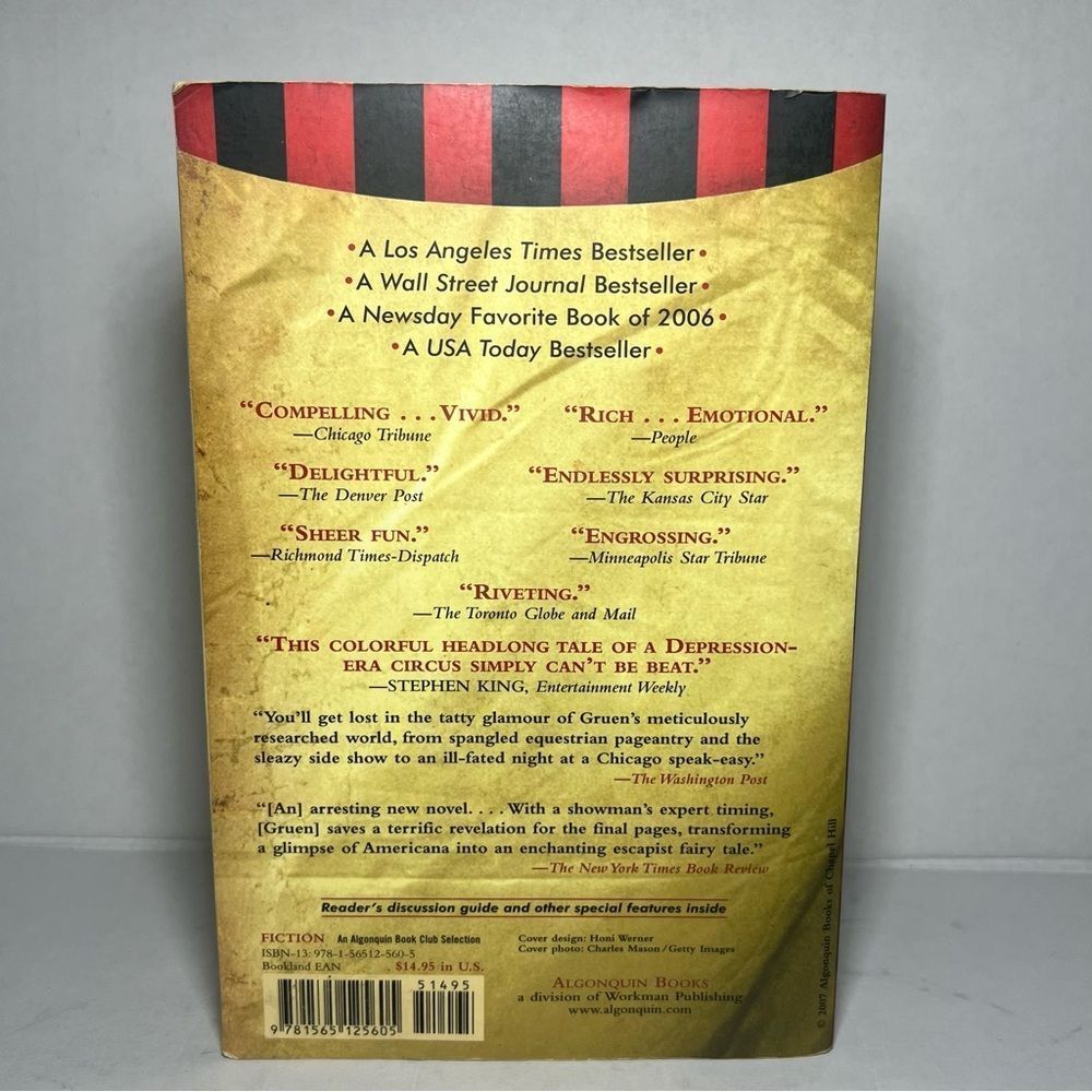 Water for Elephants Novel Paperback Historical Romantic Depression Era 1930’s - Picture 3 of 8